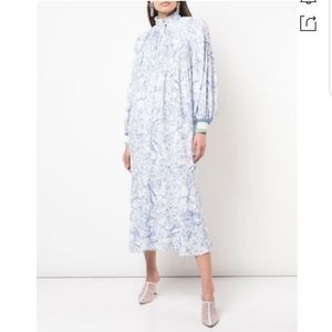 Tibi Isa toile ribbed cuff midi dress